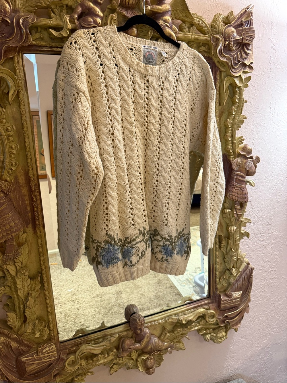 Cape Isle knitters 100% cotton blend hand knit sweater